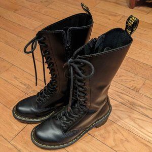 Dr. Martens tall boots, black leather, like new!!